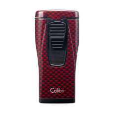 Зажигалка для сигар Colibri Monaco три турбо-пламени красный карбон LI880T12