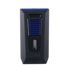 Зажигалка для сигар Colibri Slide два турбо-пламени черно-синяя LI850T15