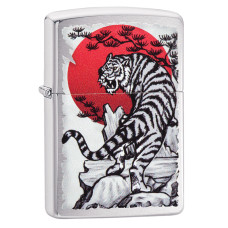 Зажигалка ZIPPO 29889 Asian Tiger Design Brushed Chrome