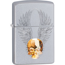 Зажигалка ZIPPO 49034 Gold Skull Design Satin Chrome