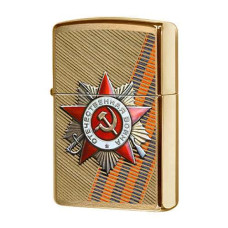 Зажигалка ZIPPO 204 B ST George Ribbon Brushed Brass