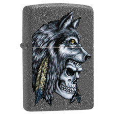 Зажигалка ZIPPO 29863 Wolf Skull Feather Design