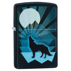 Зажигалка ZIPPO 29864 Wolf and Moon Design Black Matte