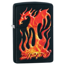 Зажигалка ZIPPO 29735 Flaming Dragon Black Matte